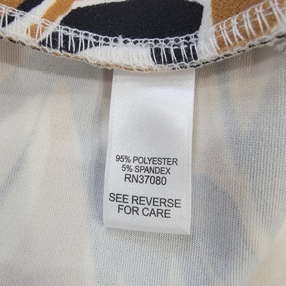 Cato Mixed PrintTan and Black Midi Skirt With Flared Hemline Size 14 / 16 - Picture 10 of 12